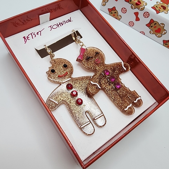 Betsey Johnson Jewelry - Betsey Johnson Gingerbread Dangle Earrings
